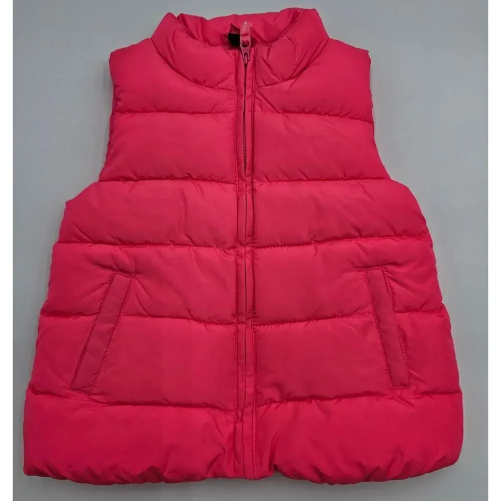 2 Gap Girl's Size 4/5 Pink and White Puffer Vests